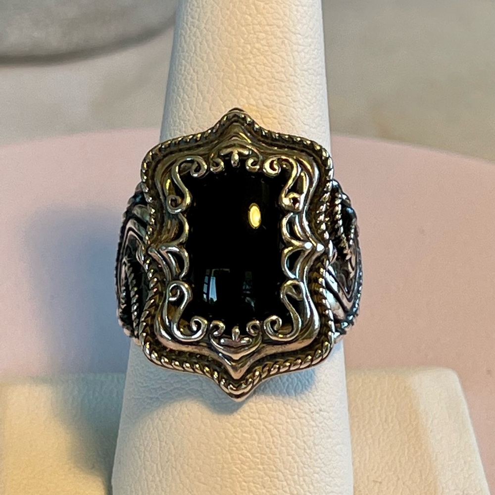 Silver Black Onyx Ring